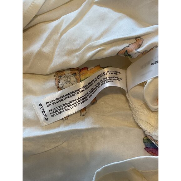 Denim & Flower Bulldog Rainbow Button-Up Shirt Size XL Viscose White - Picture 7 of 9